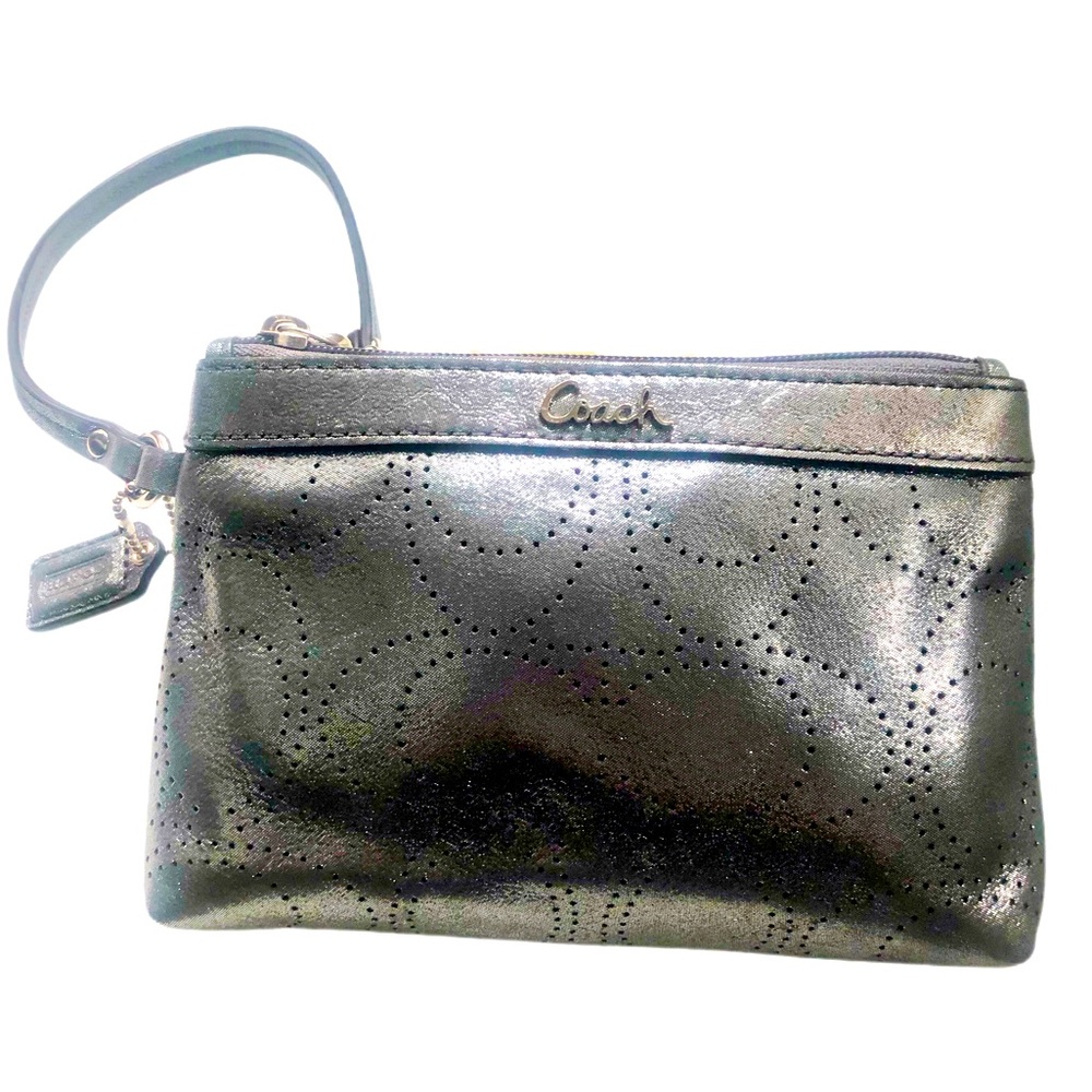 Coach Mini Silver Cosmetic Bag